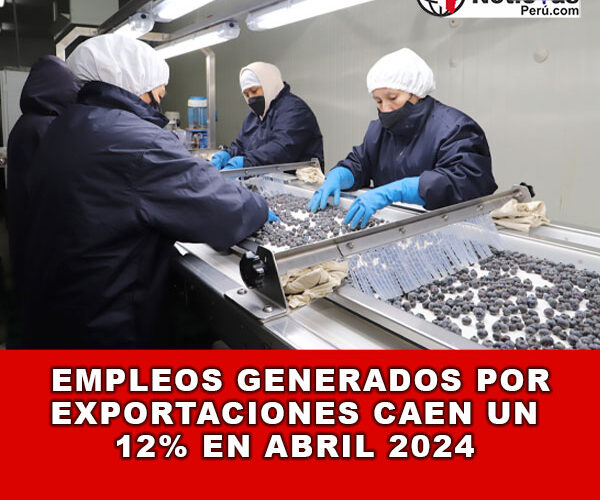 Empleos generados por exportaciones caen un 12% en abril 2024